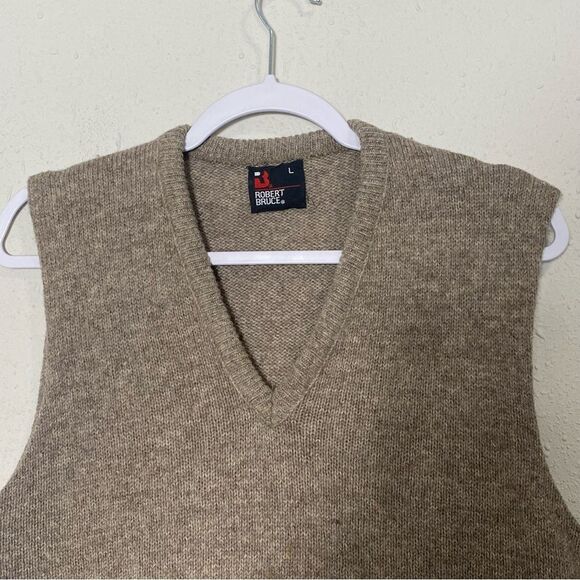 Robert Bruce 100% Wool V-Neck Knit Sweater Vest Men's Size Large - Picture 8 of 13